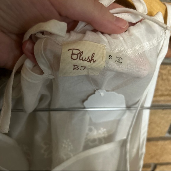 NWT Blush BJ Boutique White Lace Embroidered Eyelet Floral Halter Top Size Small - Picture 3 of 8